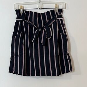 Hayden Dark Blue and Light Pink Striped Mini Skirt